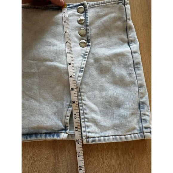 Retrofete Kayden Micro Mini Denim Skirt in Vivid Light Wash Size 28 - Picture 9 of 10
